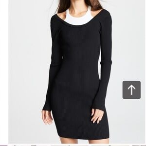 T by ALEXANDER WANG Bodycon Bi Layer Mini Dress